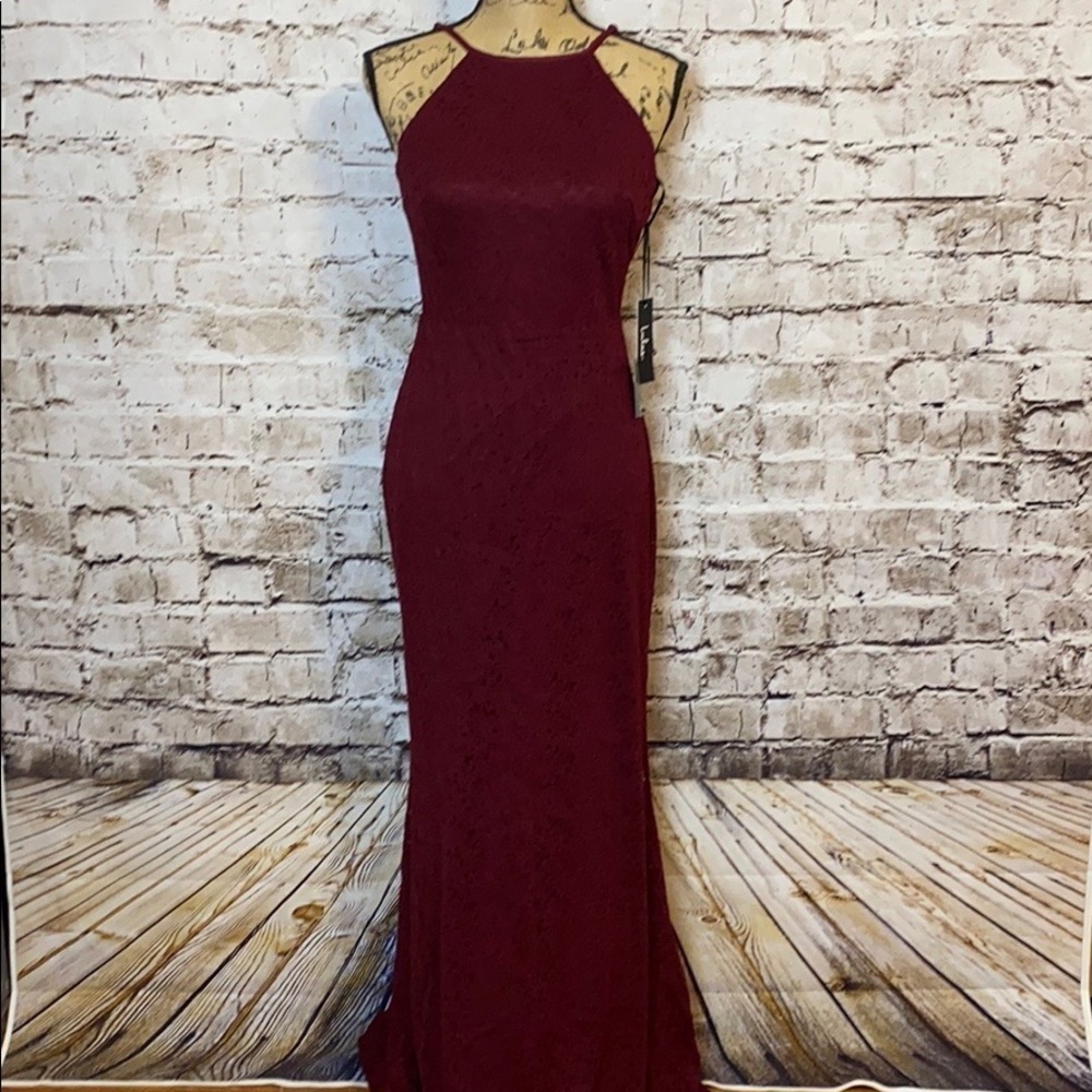 Lulu’s Burgundy Lace Maxi Dress Sz M